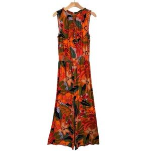 MSK Sleeveless Rayon Tropical Print Women’s Jumpsuit Romper Size M NEW